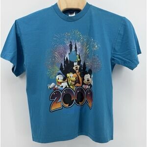 Vintage 2009 Walt Disney World Florida Mickey & Friends T-Shirt Blue Size XL Y2K